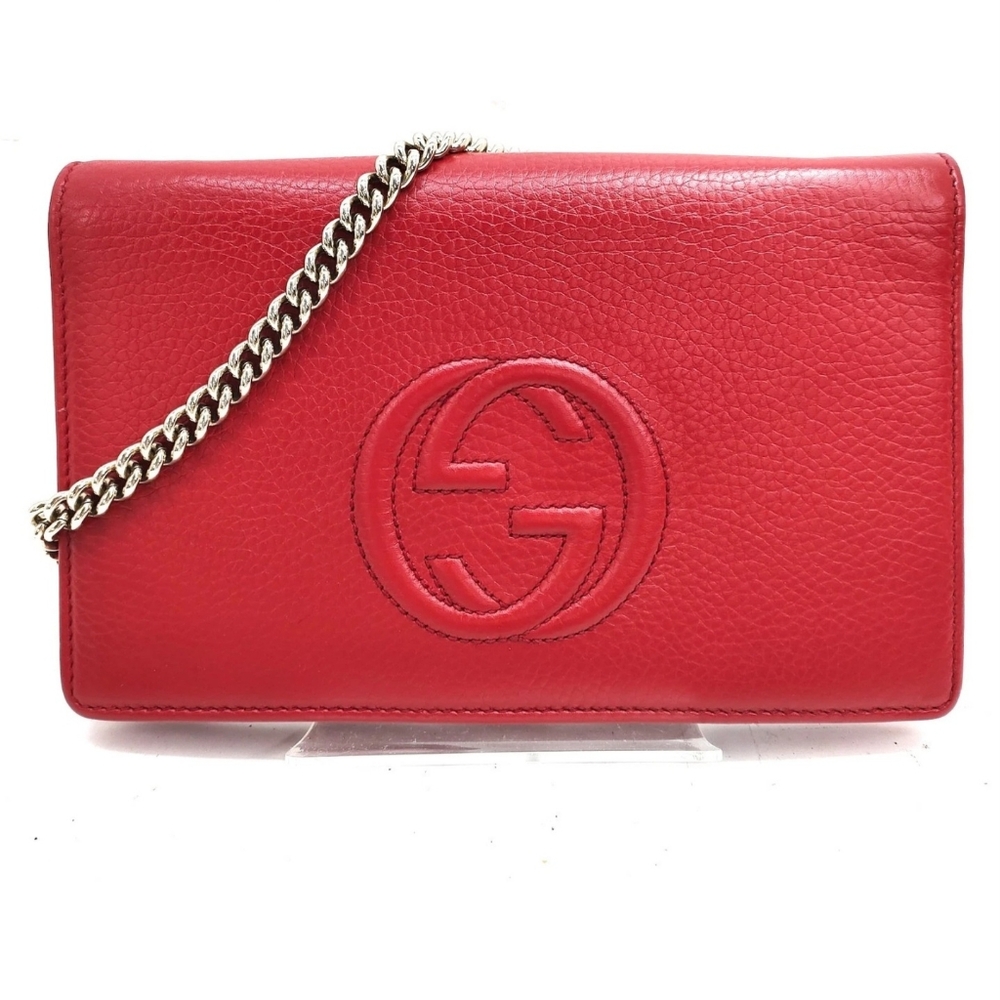 Gucci SoHo Red Leather Chain Shoulder Bag